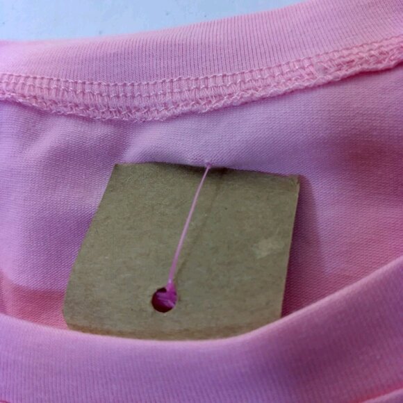 Cowboy T Shirt Large Pink Cropped Silver Fringe Western Cowgirl Crop Top - Picture 13 of 15